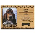 Bassett Hound Engraved Wood Picture Frame Magnet