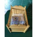 Pine Dropside Cot Blue Bedding 1:12th Dolls Hou...