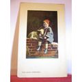THE YOUNG SHEPHERD, BOY & LAMB unused antique p...