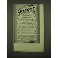 1912 Jaeger Sanitary Goods Ad - Sanitary Underwear