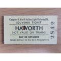 Keighley & Worth Valley Railway Souvenir Ticket