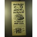 1950 Kellogg's Pep Cereal Ad - Mom's big fella! Goes big for Pep