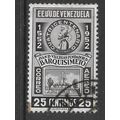 VENEZUELA 1952 ANNIV OF BARQUISIMENTO 25c BLACK...