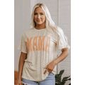 Yellow MAMA Letter Graphic Leopard Loose Tee