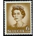 St Lucia QEII 1964 6c Yellow Brown Unmounted Mi...