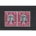 SouthAfrica.SG111 1d King George VI Pair.Mounte...