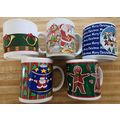 Lot of 5 Christmas Coffee Mugs Gingerbread Sant...