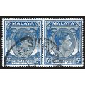 SINGAPORE 1950 KG6 15c Pair Sc#11/SG#23 USED @N690