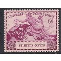 St kitts & Nevis1949 KGV1 6d Magenta UPU Postal...
