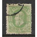 BELGIUM 1869 LEOPOLD II 10c GREEN SG 50 FINE USED#