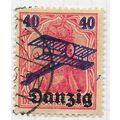 DANZIG 1920 AIR AIRMAIL PLANE 40pf Mi 50 OVERPR...