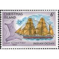 CHRISTMAS ISLAND, SHIP, HMS Flying Fish, lilac ...
