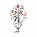 Wanddekoration Pfau, aus Metall/Kunststoff, Wan...
