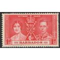 Barbados 1937 Coronation 1d Scarlet SG245 FU