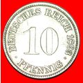 EAGLE (1880-1916): GERMANY ★ 10 PFENNIG 1893G! ...