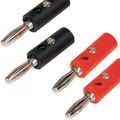 2 black & red Banana Plugs screw in wire & 4 cr...