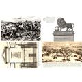 Battle Of Waterloo Monument 4x Antique EX War P...