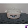 Vintage Corning Blue Heart Casserole Dish w/Lid