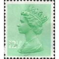GB, Queen Elizabeth Machin, light green 1982, 1...