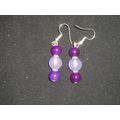 Solid plum purple over frosted lavender glass d...