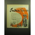 1958 Government of India Tourist Office Ad - India Festivals