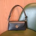 Women's Woven Shoulder Crossbody Bag Handbag Black