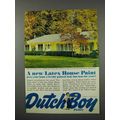 1961 Dutch Boy Latex House Paint Ad - Cape Cod Yellow