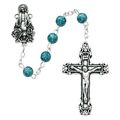 Blue Miraculous Rosary with Two Free Prayer Car...