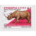 ETHIOPIA 2005 BLACK RHINOCEROS 4birr USED ENDAN...