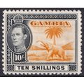Gambia KGVI 1938-46 10s Orange Black Elephant S...