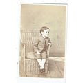 Victorian cdv photo boy on wicker chair unstate...