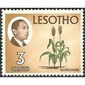 Lesotho QEII 1968 3c Chocolate Green & Yellow B...
