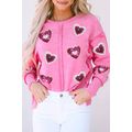 Rose Sequin Heart Shaped Exposed Seam Pullover ...