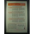 1948 Metropolitan Life Insurance Ad - 3 Lines of Defense Against Cancer