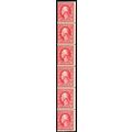 442, Mint NH 2¢ Coil Line Strip of Six Stamps C...