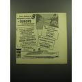 1957 Home Lines Cruise Ad - Your choice of 3 delightful routes to Europe