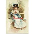 Beautiful Lady In Frilly Dress And Hat, Fashion...