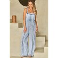 Beau Blue Light Wash Frayed Exposed Seam Wide L...