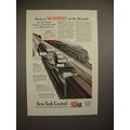 1944 New York Central Mohawk Trains Ad - On the Warpath