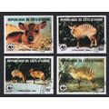 Ivory Coast WWF Zebra Duiker 4v 1985 CTO SG#867...