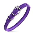 Dog Pet Round Leather Collar W1/4" - L8"-10", P...
