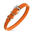 Dog Pet Round Leather Collar W1/4" - L8"-10", O...