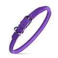 Dog Pet Round Leather Collar W1/3" - L13"-16", ...