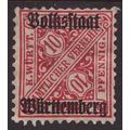 Wurttemburg - Germany 1919 SG O236 MM - Officia...