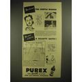 1940 Purex Bleach Ad - For Linens The Gentle Bl...