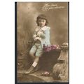 TINTED FRENCH POSTCARD BY MUG YOUNG BOY SENDS S...