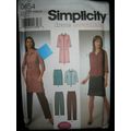 Simplicity #0654 Misses Mini-Dress, Shirt, Pant...