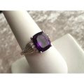 Lusaka Amethyst & White Zircon Solitaire Accent...