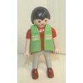 Geobra Playmobil Man with Green Vest Figure