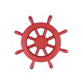 Pack Of 2] Red Decorative Ship Wheel 12""